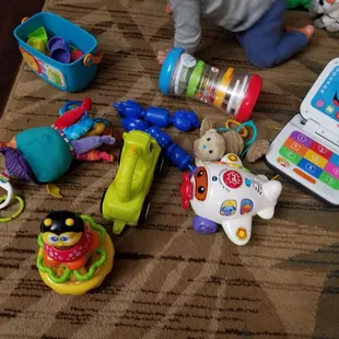 Bucket of toys, great for my one year old
