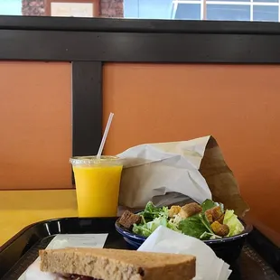 a sandwich and a salad