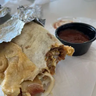 Delicious breakfast burritos