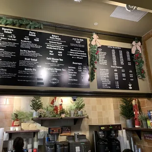 menus on the wall
