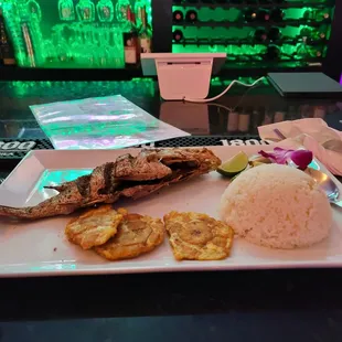 grilled fish and rice