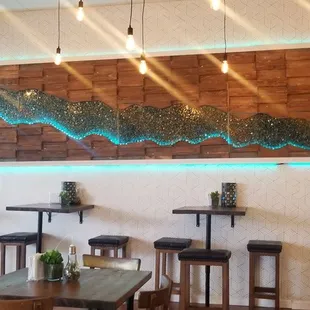 interior, sushi and sashimi