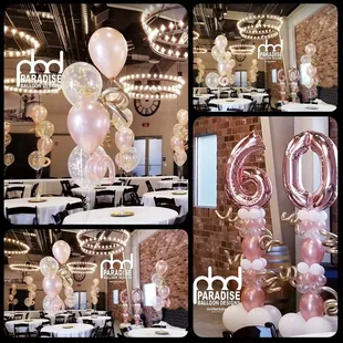 Rose Gold Decorations for a 60th Party!