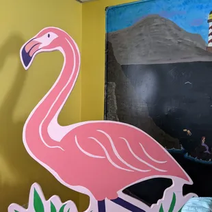 a pink flamingo