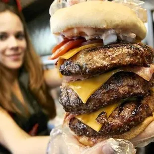 Our Triple Bypass Burger!!  If you Dare!