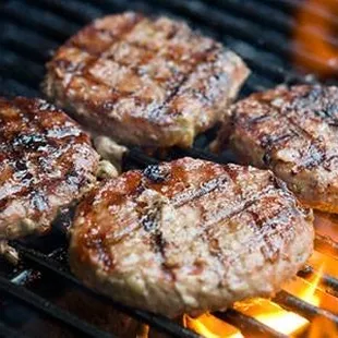 hamburgers on the grill