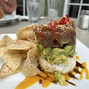 Ahi-Mango and Avocado Tower