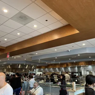 Inside view in line waiting to pay