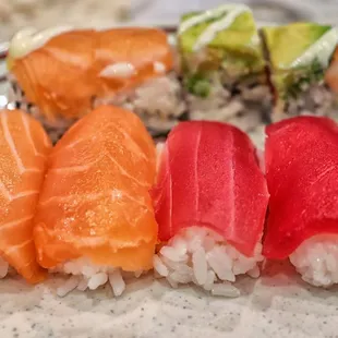 a variety of sushi on a plate