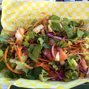 The real size of the veggie salad - big!