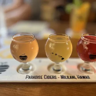 Flight is 3 ciders