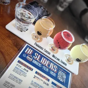 a selection of beers on a menu