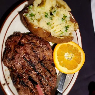 Rib eye medium rare my girls usual.