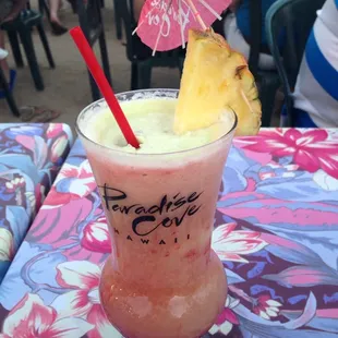 Some melon blended alcoholic drink