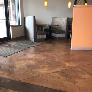 a view of the dining area