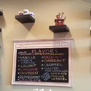 Coffee flavor choices