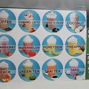 Drink Menu and Breakfast Sandwiches