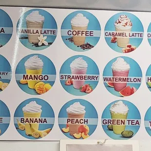 Ice-Blended Drink menu flavors as of 6/25/2022