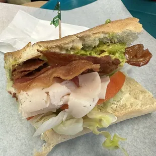 Bacon, avocado sandwich (added turkey for $3.50 extra)