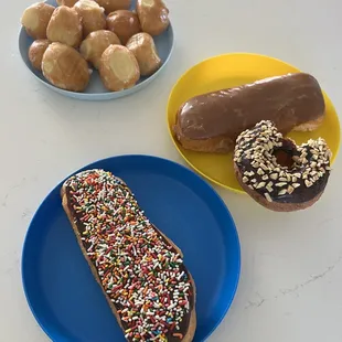 a donut with chocolate frosting and sprinkles