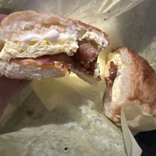 Bacon egg cheese croissant