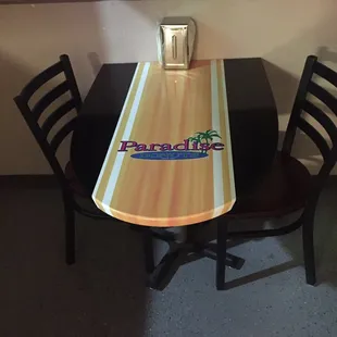 Surfboard table