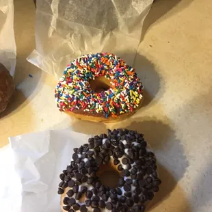 food, donuts, dough desserts