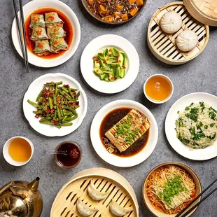 NEW! A bevy of VEGAN items, from Mapo tofu and buns to wontons in chili vinaigrette to Dan Dan noodles, dumplings, fried rice and more!