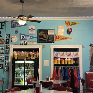 the interior of a diner