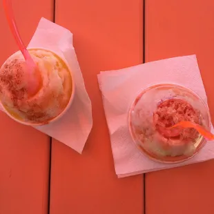 two drinks on a table