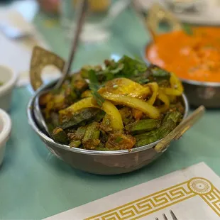 Bhindi Masala - stir fry okra, very good!