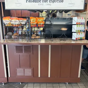 a coffee shop counter
