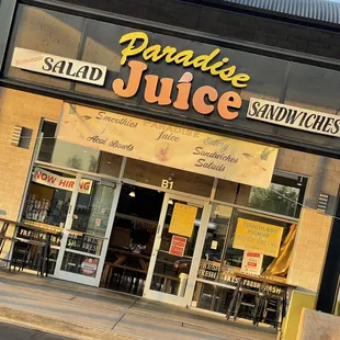 Front of juice bar
