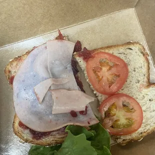 Only one thin slice of turkey?????? Turkey cranberry.