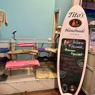Entryway with Merch &amp; Specials