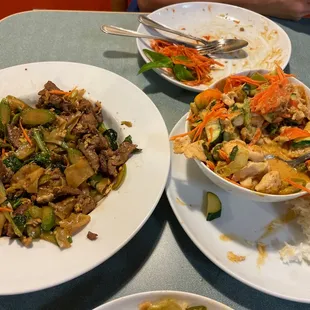 Pad See-ew Dinner and Thai Panang Dinner