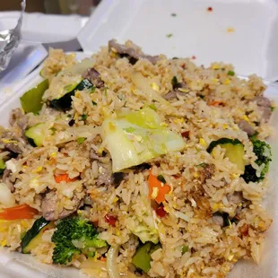 Thai Fried Rice, spice level: hot.