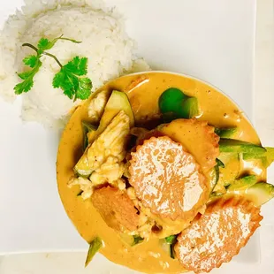 Our most popular entree "Creamy Thai Panang Curry with Chicken"