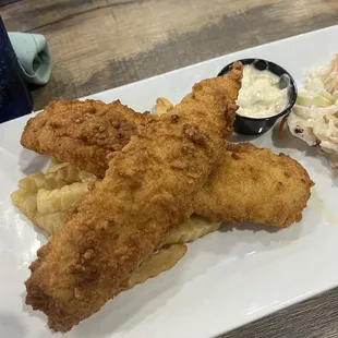Flounder fish and chips
