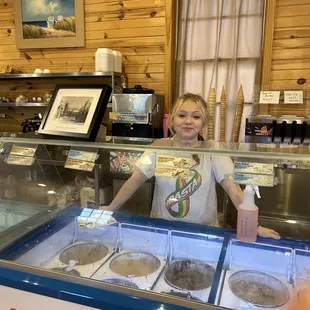 Server with ice cream