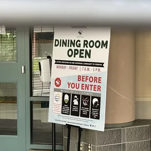 Dining instructions April 2022