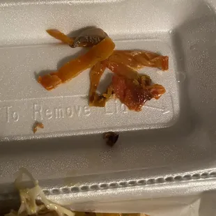 Sweet papers ( he claimed he didn't put in the Chicken Cheese Steak)