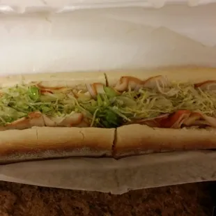 Large turkey with cheese sub