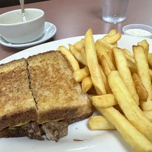 Philly Grilled Cheese and Fries