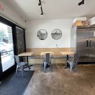 Some indoor seating