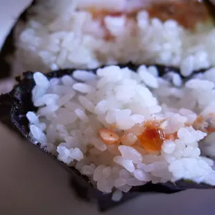 Two of two ikura in the salmon ikura musubi