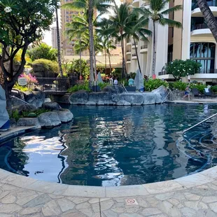 Pool with the water slides