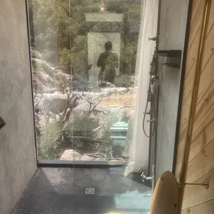Super cool bathroom/shower with a view