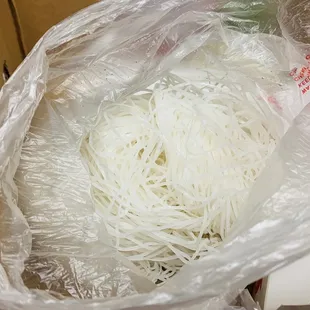 Dry hard rice noodles that I have to physically boil my own water to soften up the noodles