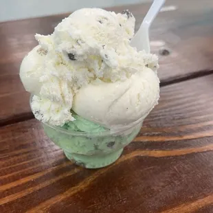 mint chip &amp; cookie dough chip scoop